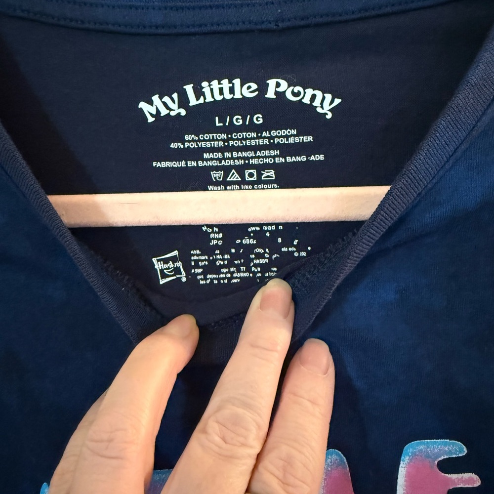 Woman My Little Pony Navy T Shirt Rainbow Unicorn Large - Picture 2 of 3